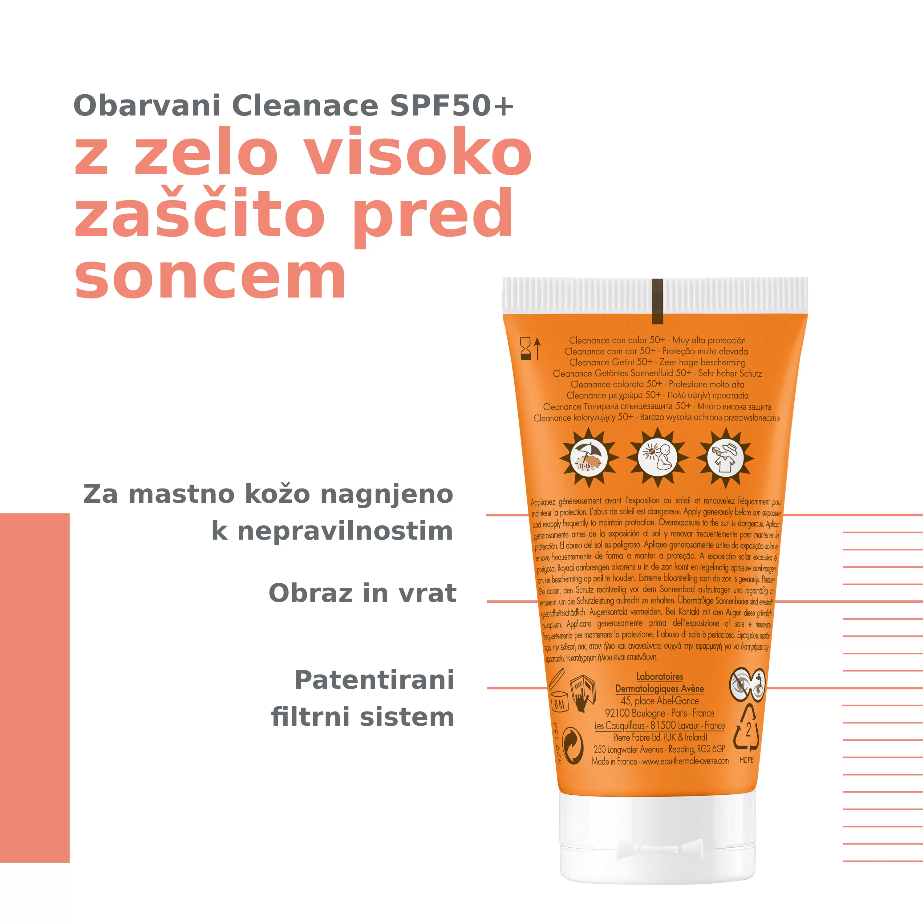 Avene Sun Cleanance, obarv. krema, ZF50