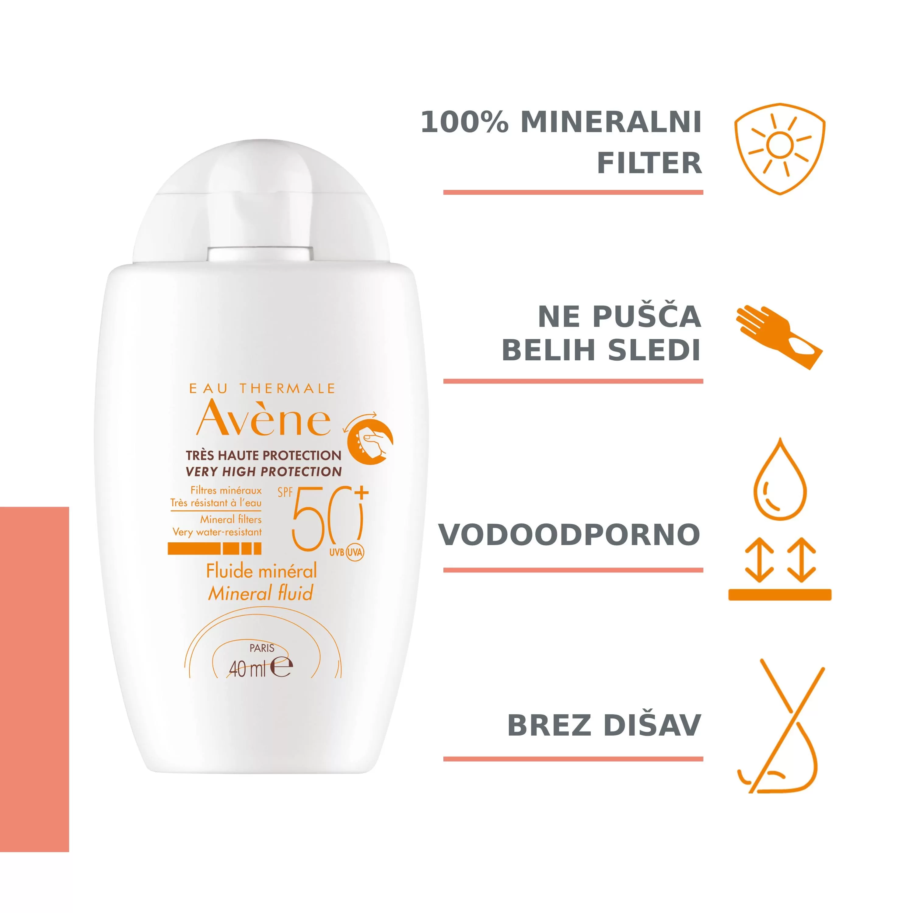 Avene Sun, mineralni  fluid ZF50+