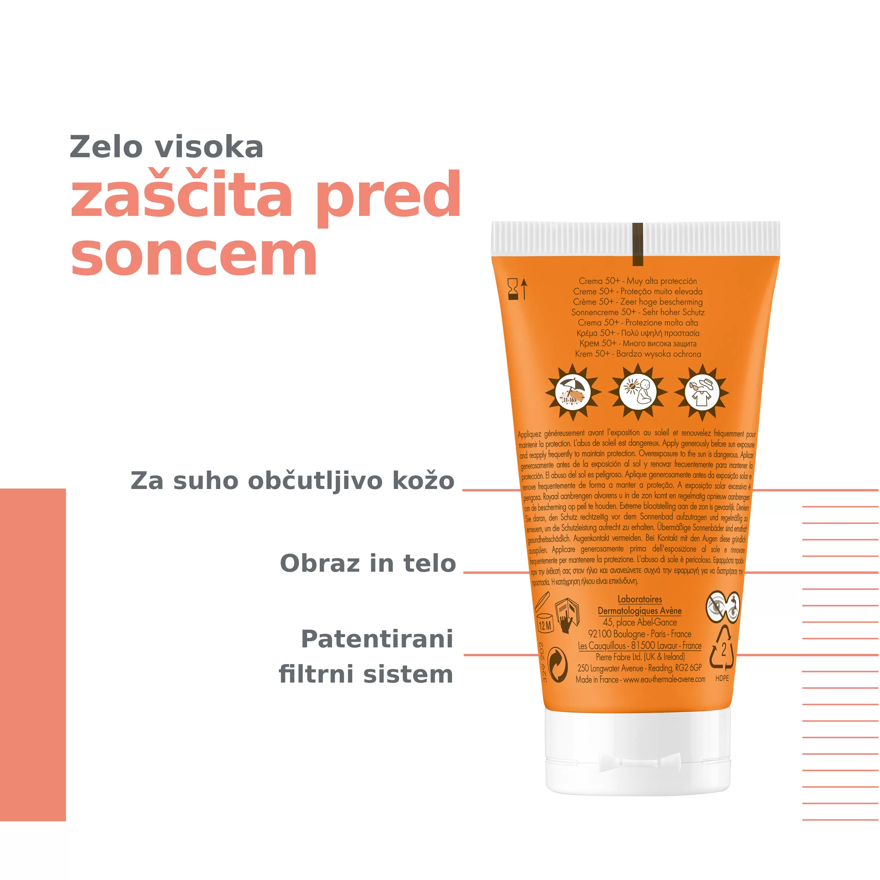 Avene Sun, Nevidna krema, ZF50+