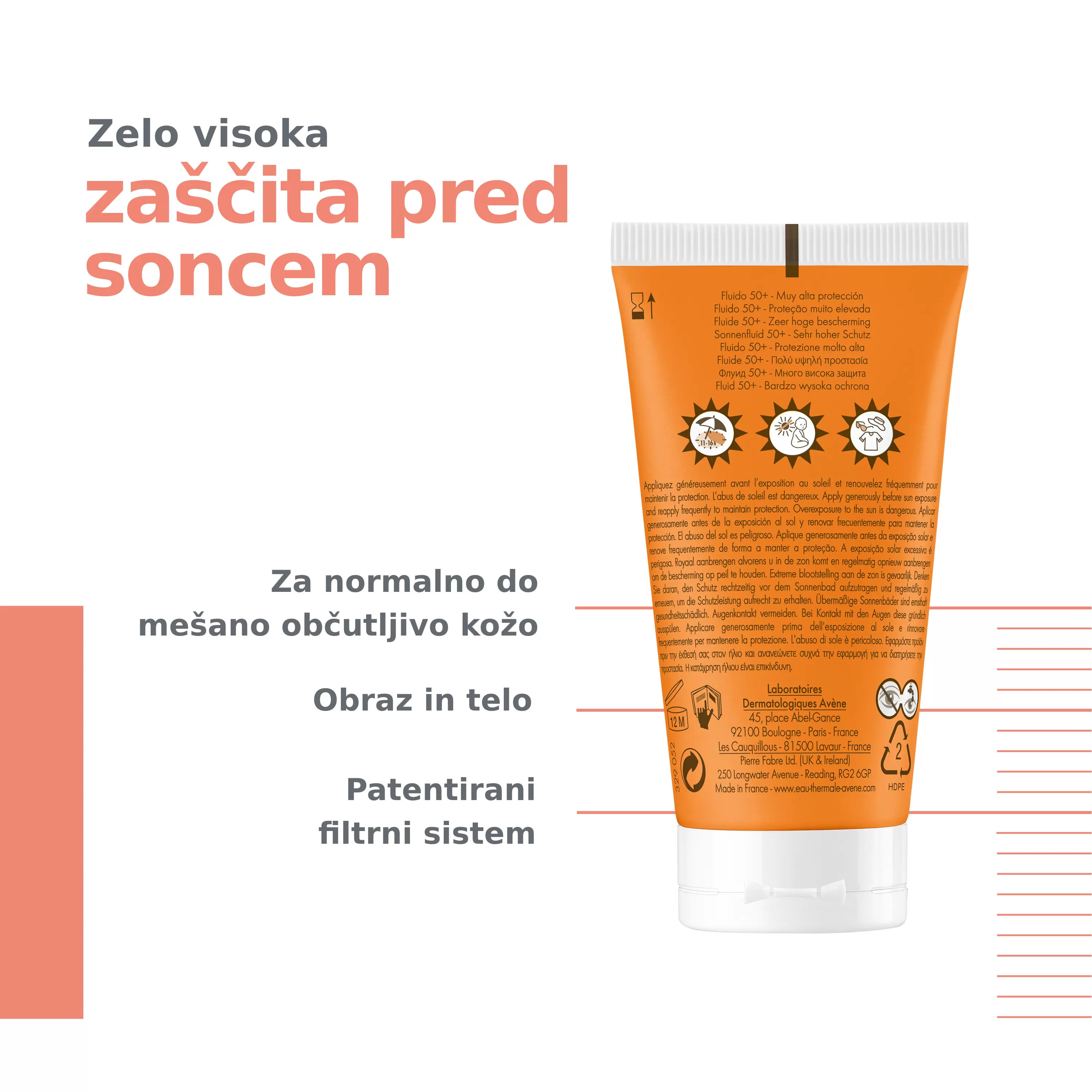 Avene Sun, Ultra lahek fluid, ZF50