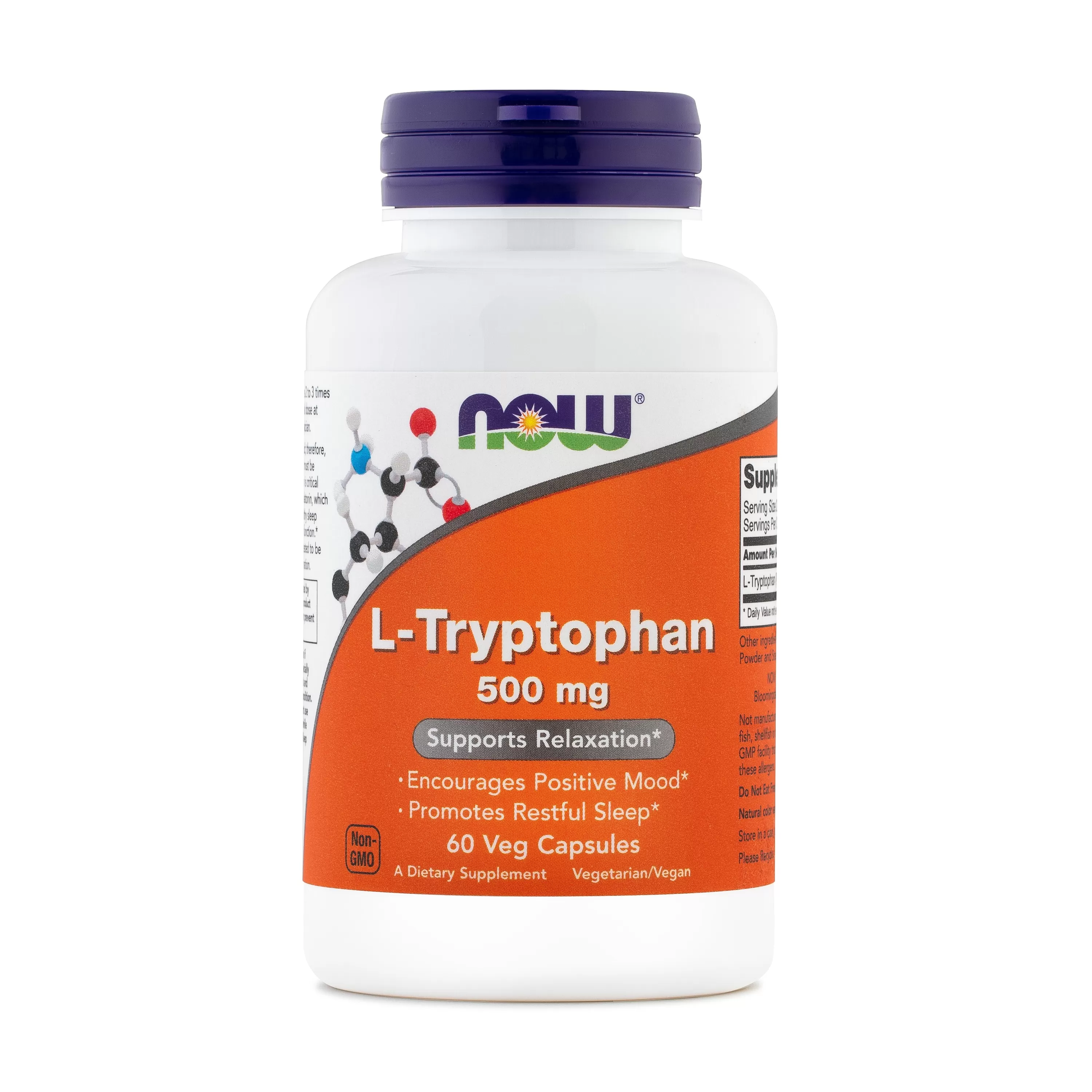 NOW L-TRYPTOPHAN 500 mg, 60 kps.