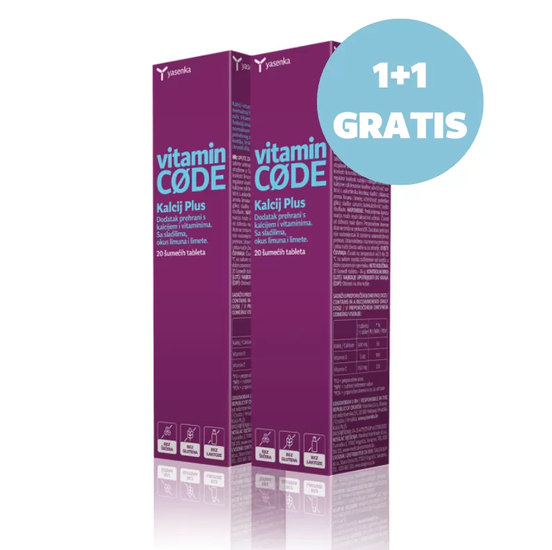 YASENKA Vitamin CODE Kalcij PLUS 1+1  